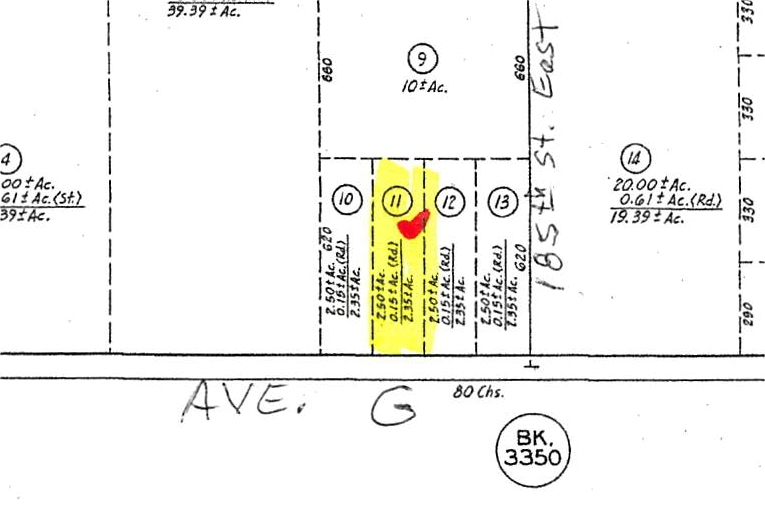 185th St East on Ave G,  2.5 acre (gross) parcel Lancaster, CA  93535