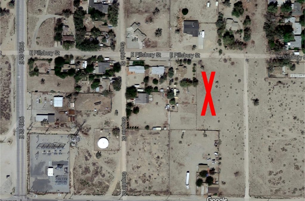 91st St East on Pillsbury St  0.77 acre lot with water & elect, East Lancaster 93535