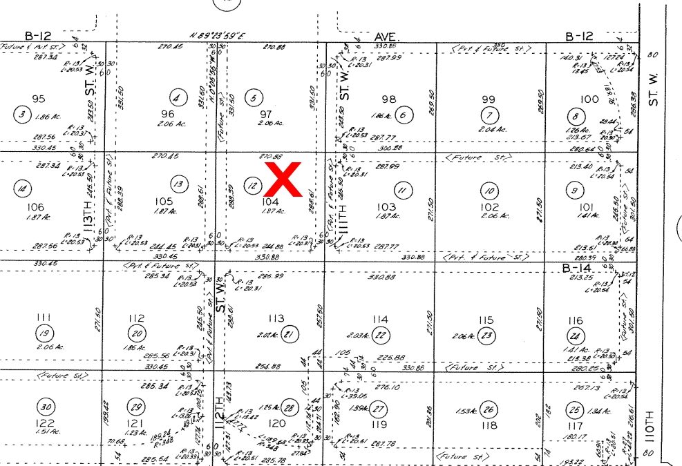 111th St West on Ave B-14, 2.5 Acre (gross) Lot, West Lancaster, CA 93536